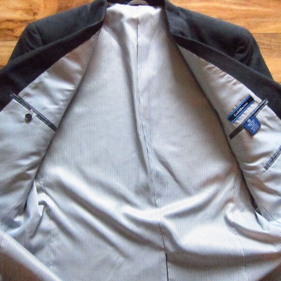 NWT MENS CROFT & BARROW Dark Charcoal Classic Sport Coat Blazer Jacket Size 42R - Picture 9 of 13